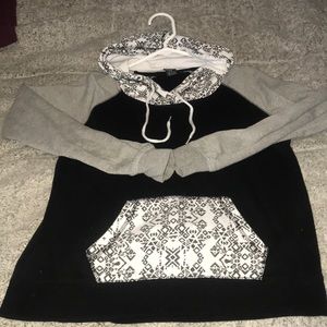 ZUMIEZ COLOR BLOCK TRIBAL HOODIE